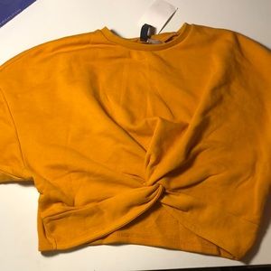 Orange cropped hoodie